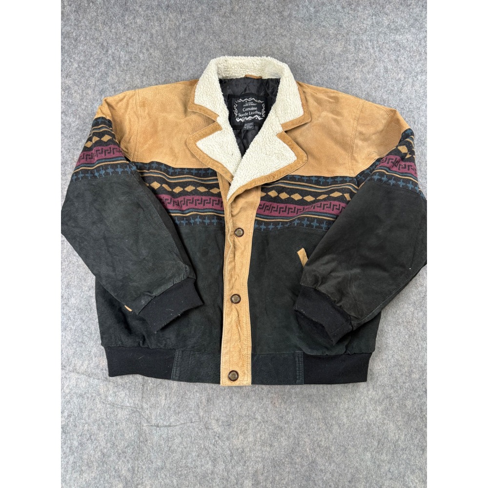 Casual Outfitters Suede Jacket Womens L Brown Leather Western Boho Vintage Coat
